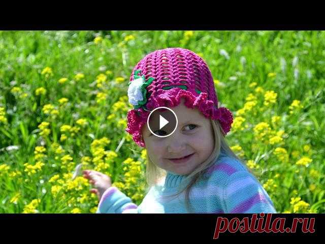 "Шляпка-панамка крючком для девочки" (Hat-panama crochet for girls)

узор спицами объемные ромбы