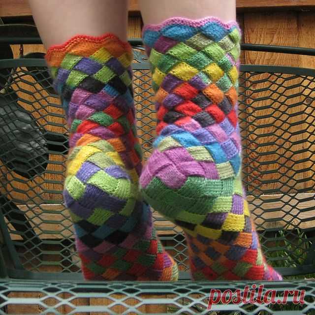 entrelac socks