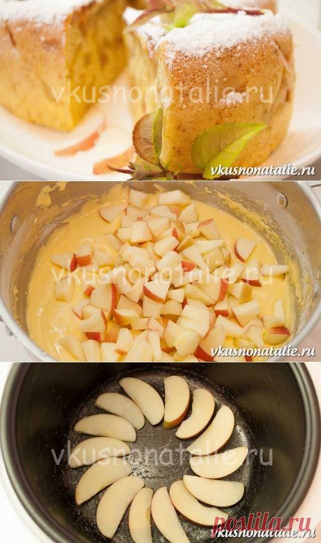 Пышная шарлотка с яблоками в мультиварке - рецепт для лентяек