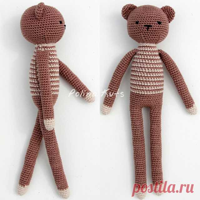 Polina Kuts: МК Медведь вязанный крючком. Crochet bear
