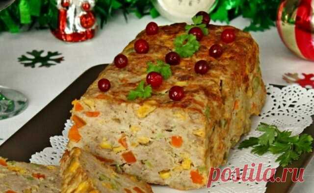 Потрясающая закуска на Новогодний стол — мясной рулет «Конфетти» Приятного аппетита!