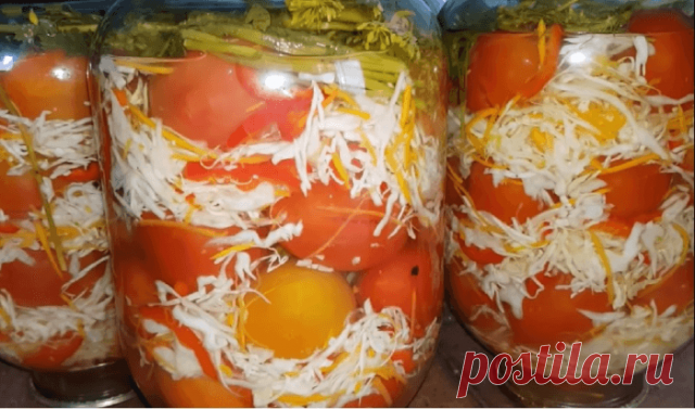 Капуста с помидорами в банках под железные крышки — Дачный участок