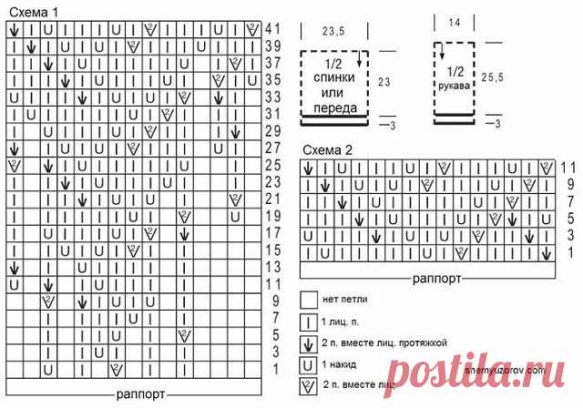 СВЕТЛО-СЕРЫЙ ПУЛОВЕР АЖУРНЫМ УЗОРОМ 
 
Размер: 36/38 
Вам потребуется: 
300 г. пряжи типа