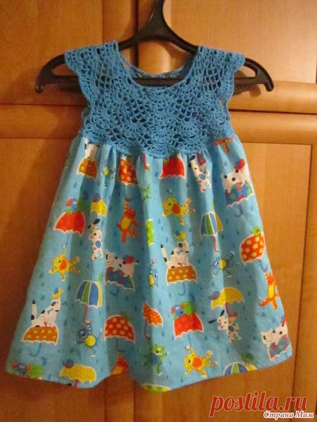 Платье "Зонтики" - "Шью - вяжу - соединяю"))...или "Комбинированные вещи"...или "Сочетание вязания и шитья" - Страна Мам