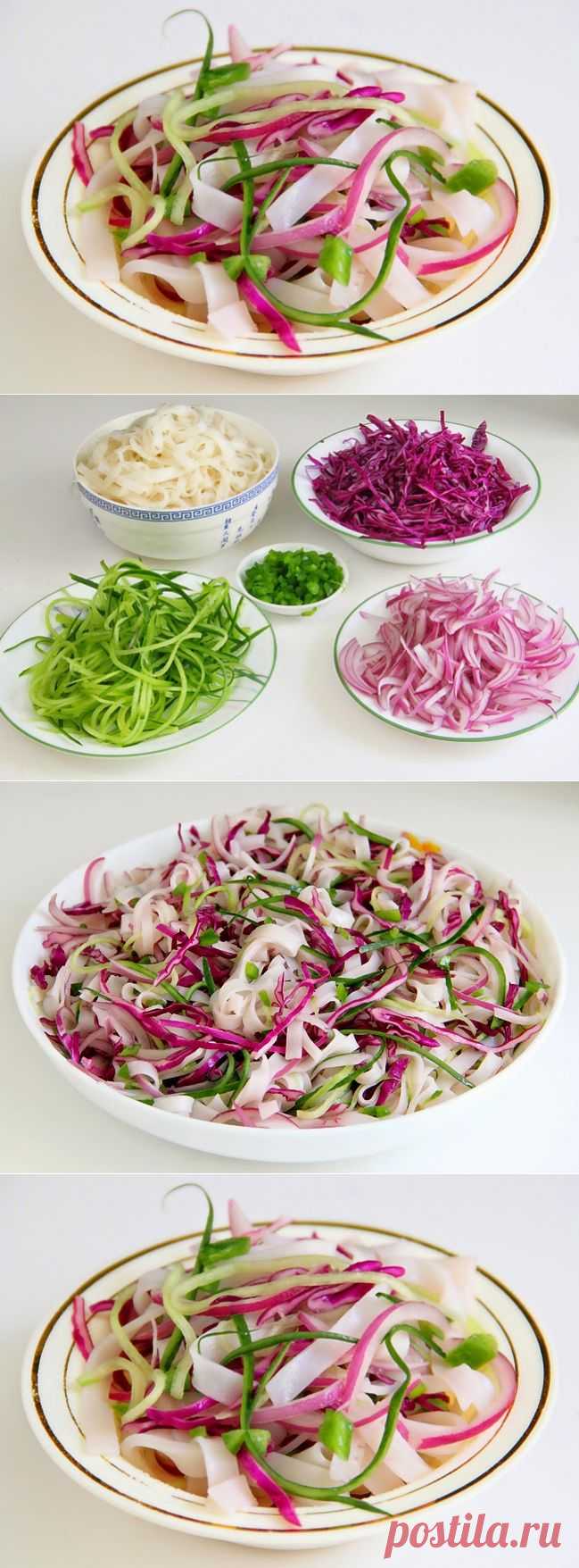 Легкий летний салат с ароматной имбирной заправкой… — Вкусные рецепты