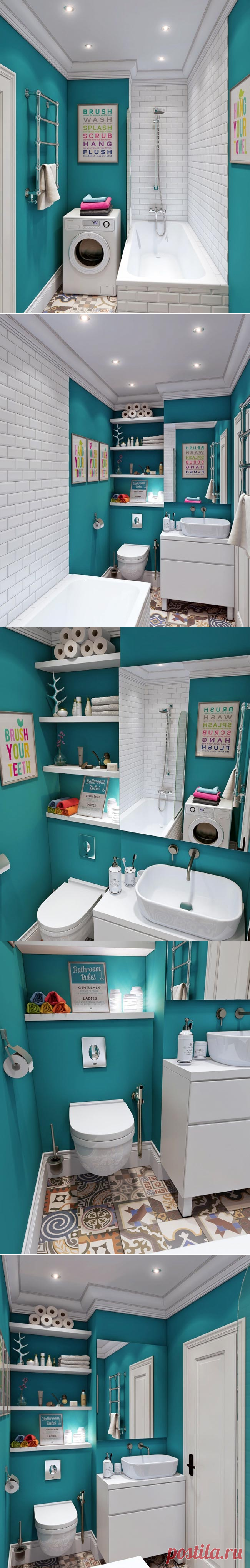 Бирюзовая ванная комната | Фотографии красивых интерьеров
