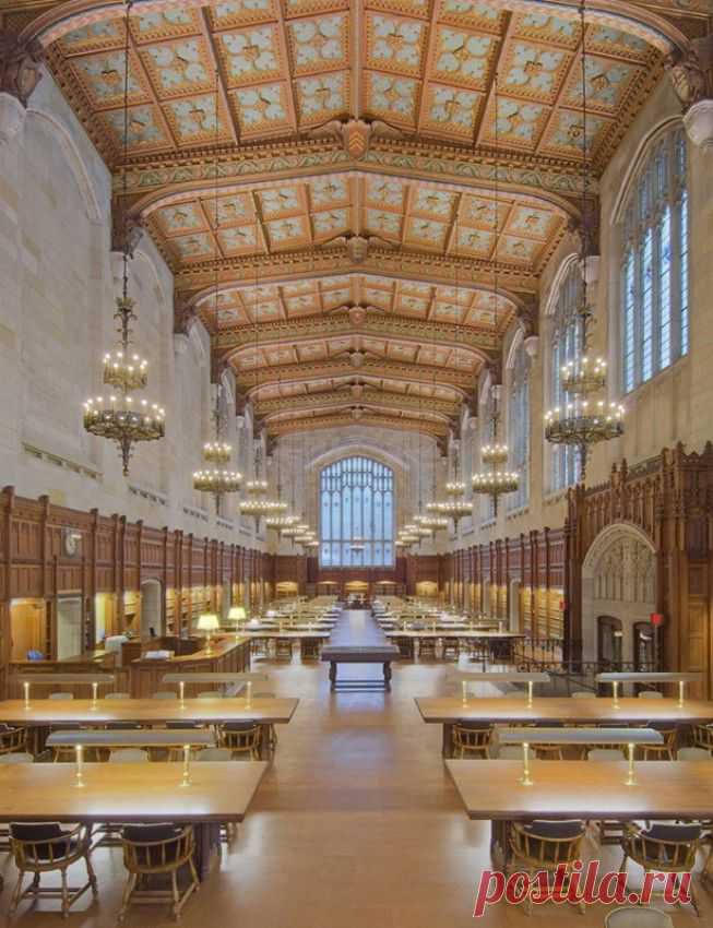 Юридическая библиотека Университета Мичигана, Энн-Арбор, США. Честно говоря, мне эта библиотека своим интерьером  больше кафе напоминает... Не представляю я себе там юристов...