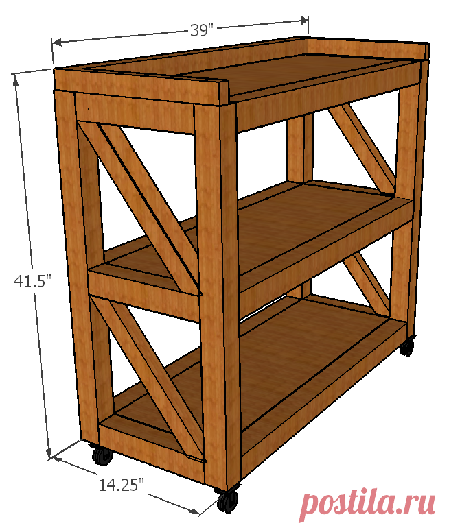 Industrial Console Cart - Handmade Haven