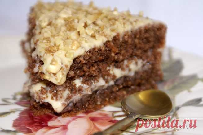 Шоколадно-гречневый торт с карамельно-цитрусовым кремом из гречневой муки | Четыре вкуса