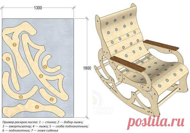 Кресло-качалка из фанеры — Сделай сам, идеи для творчества - DIY Ideas