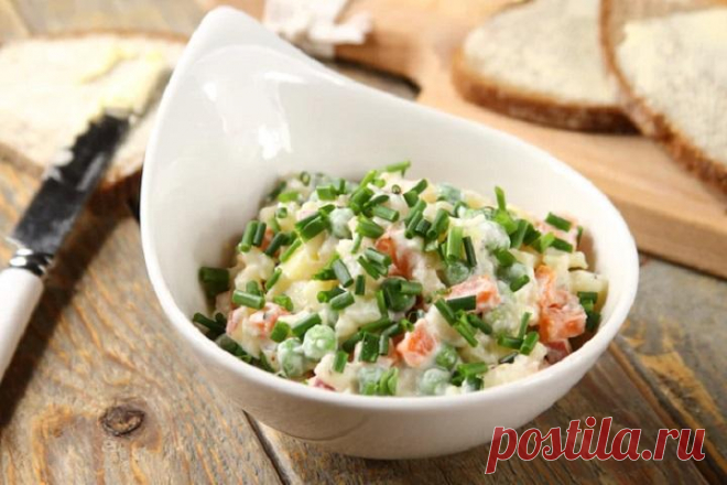 Вкусный овощной салат без майонеза – пошаговый рецепт с фото.