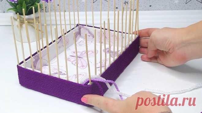 Интересный способ плетения: корзинка для хранения вещей | | Творческие идеи | Пульс Mail.ru