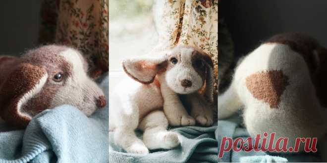 Вязаный спицами щенок Beagle Puppy - Вяжи.ру