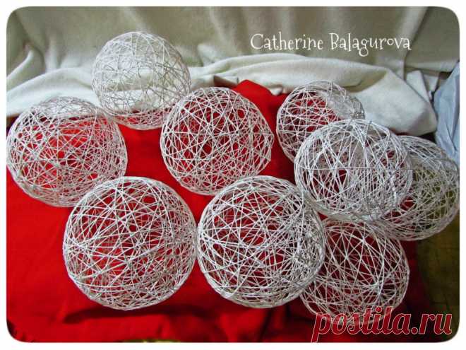 Как сделать шары из ниток и клея ПВА своими руками - Ярмарка Мастеров - ручная работа, handmade