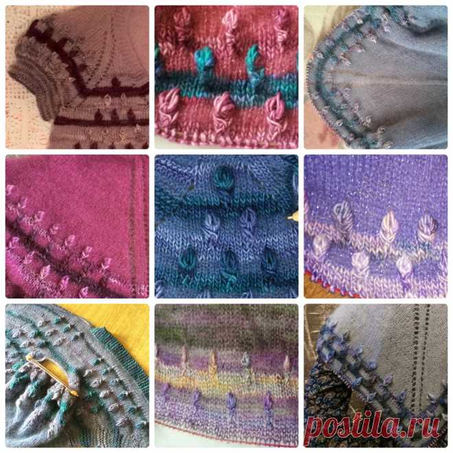 Мастер-класс по вязанию элемента Bouton 6ply в технике Лены Родиной Puff Color Knitting
