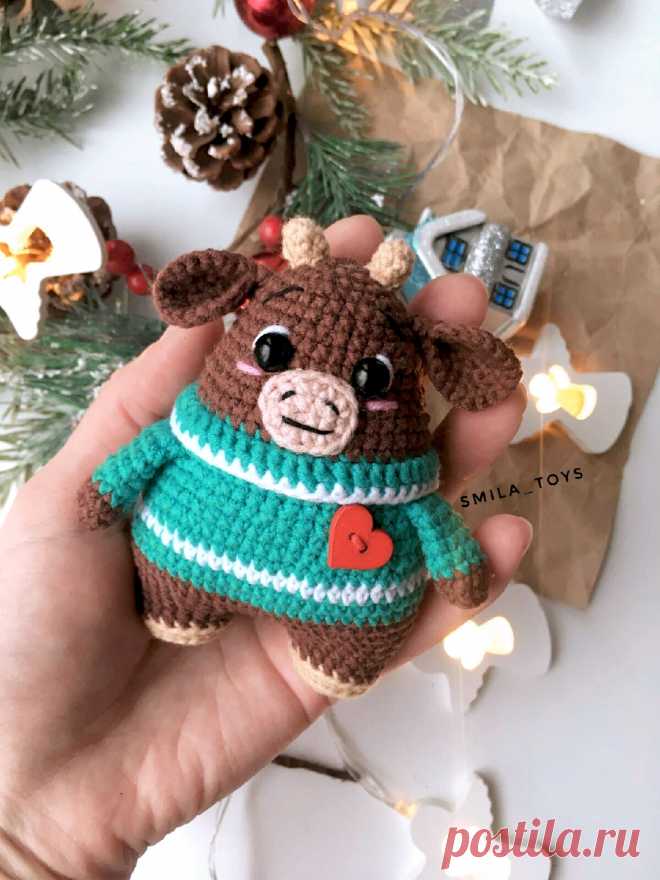 PDF Бычок Толстопузик крючком. FREE crochet pattern; Аmigurumi animal patterns. Амигуруми схемы и описания на русском. Вязаные игрушки и поделки своими руками #amimore - корова, коровка, телёнок, бык, маленький бычок.