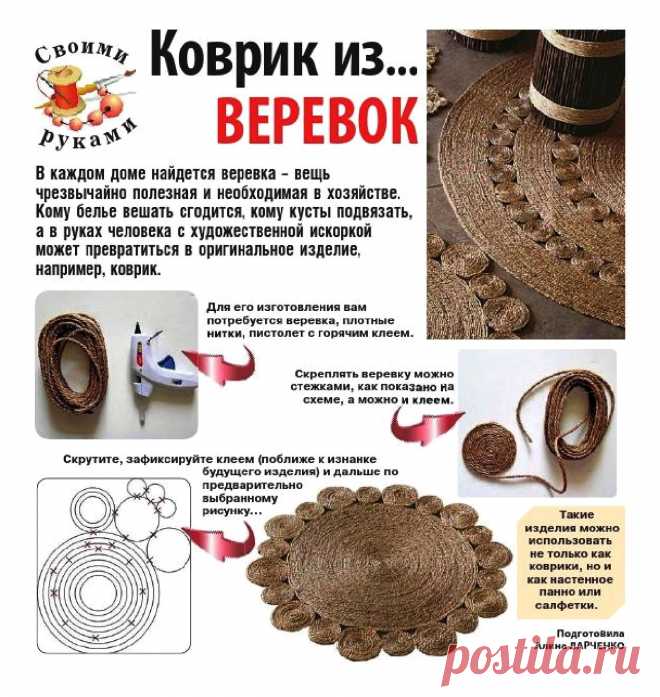 Коврик из веревок