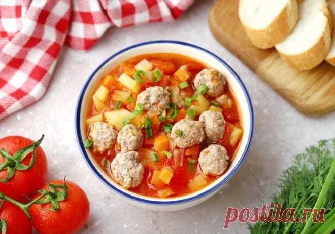Диетический томатный суп с фрикадельками - DYNASTYOFCHEFS.RU