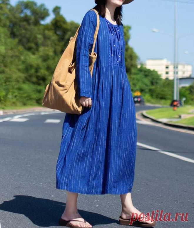 Womens Striped Dress linen Maxi dress linen kaftan | Etsy