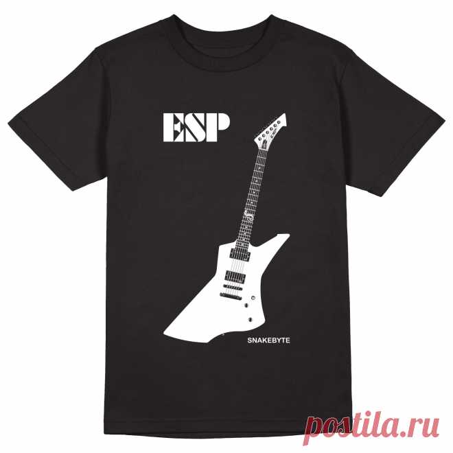 Мужская футболка «ESP Snakebyte. Гитара. Guitar. Metallica. Rock» цвет черный - дизайнер принта Kaplio
