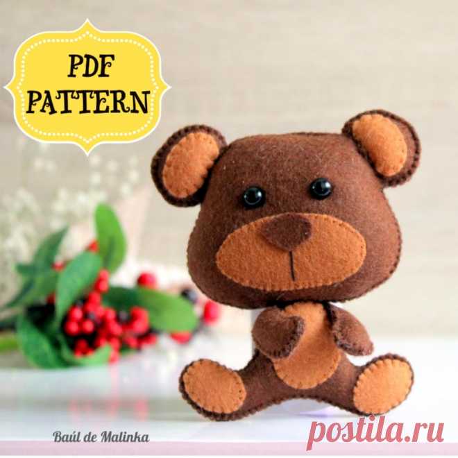 Felt Bear Pattern PDF Tutorial Woodland Animal Ornament Sewing | Etsy Slovenia
