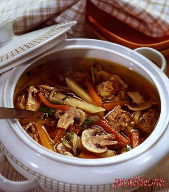 Как приготовить блюдо "суп грибной с фрикадельками - ароматно и аппетитно" - , ингридиенты и фотографии | sloosh