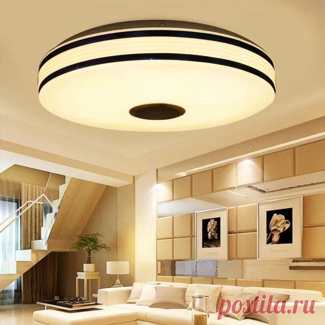 36/60w 220v/110-220v dimmable bluetooth wifi led smart ceiling light 256 rgb music speaker lamp app remote Sale - Banggood.com