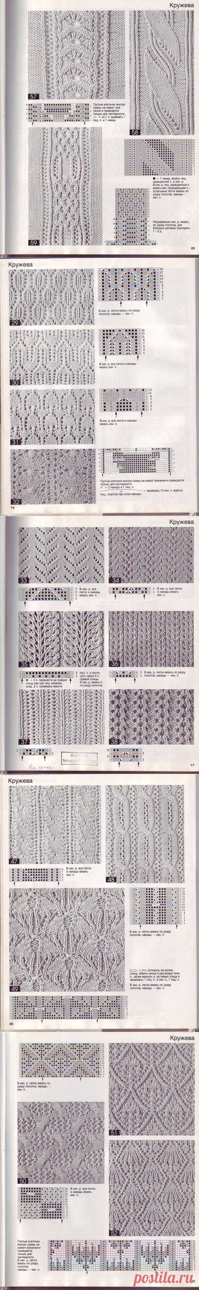 Подборка красивых узоров спицами.