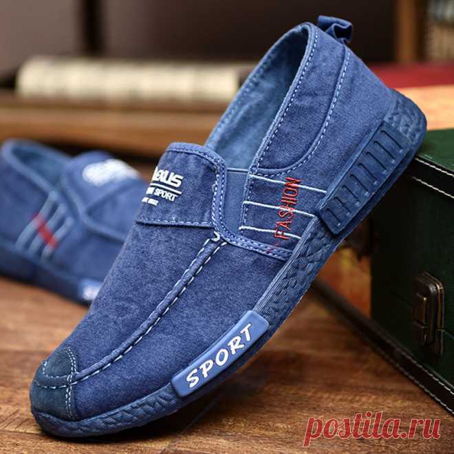 Men Washed Canvas Comfy Soft Sole Slip On Casual Shoes Your friend shared a fashion website for you and give you up to 20% off coupons! Claim it now.