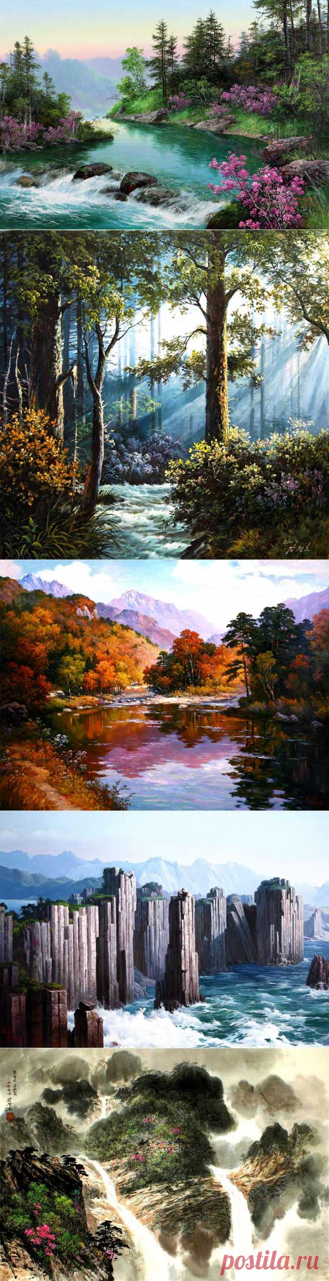 Корейский художник Kang Jung Ho. Пейзажи.