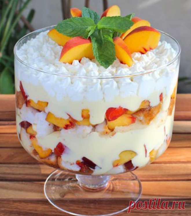 Tipsy Trifle with Peaches and Cream | no fitin matatuRECIPE BY
 The Shiksa in the Kitchen