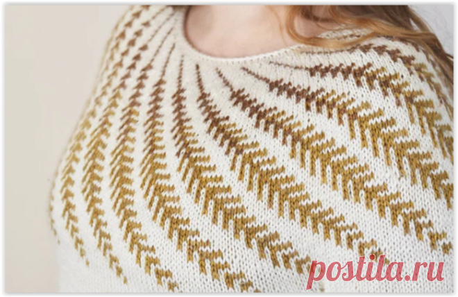 Вяжем спицами шикарный пуловер Avena от Дженнифер Штайнгассер