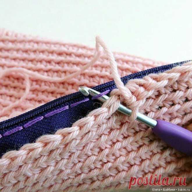 Способ пришивания молнии к вязаному изделию / Вязание для кукол / Бэйбики. Куклы фото. Одежда для кукол