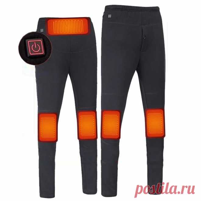 Tengoo 3-gears control electric heated warm pants men women usb heating base layer elastic long johns insulated heated trousers for camping hiking Sale - Banggood.com