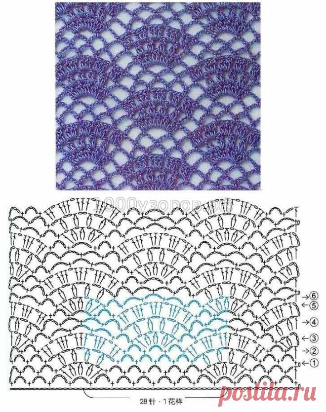 Схемы узоров для рукодельниц в копилочку.Вязание крючком.Простые японские схемы. | Саблина | Яндекс Дзен
