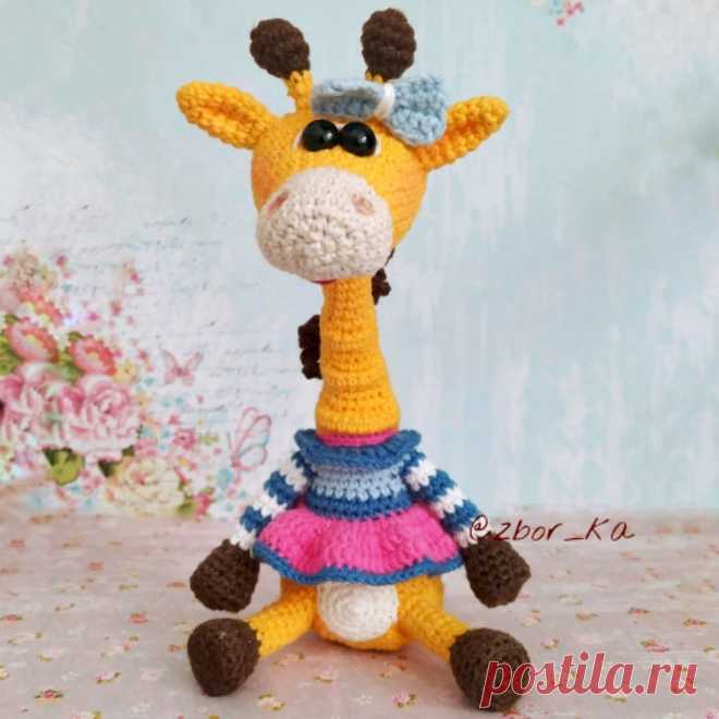 PDF Жирафик Элис крючком. FREE crochet pattern; Аmigurumi animal patterns. Амигуруми схемы и описания на русском. Вязаные игрушки и поделки своими руками #amimore - Жираф, жирафик.