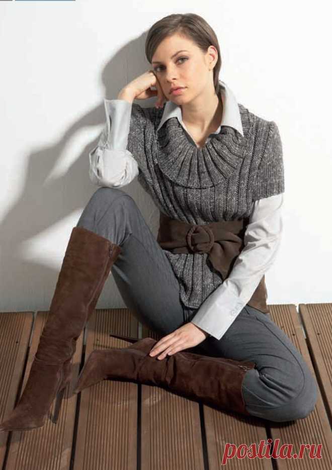 Пуловер с короткими рукавами из Crealana 23