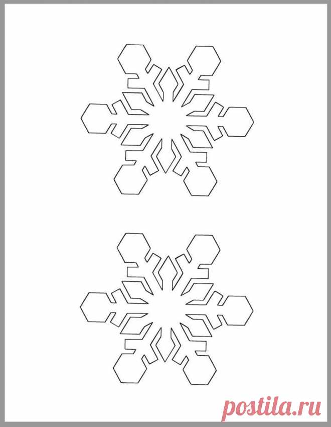 4 inch Snowflake Template-Printable Snowflake-Winter | Etsy