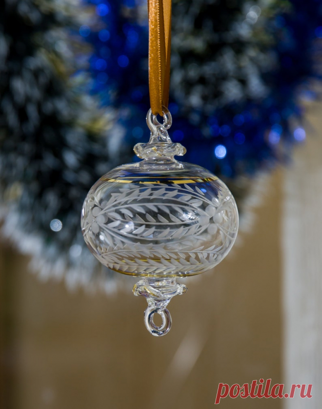 Hand Blown Glass Ornament Christmas Ornament Ball Engraved - Etsy