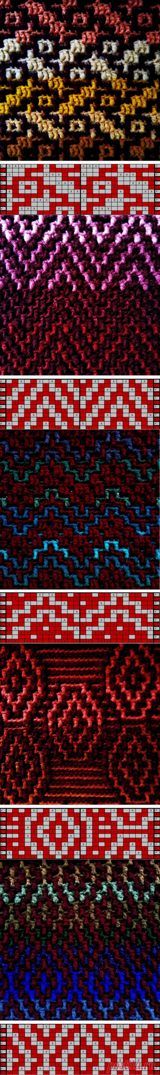 Мозаичное вязание крючком. СХЕМЫ