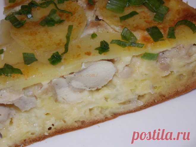 Заливной пирог с курицей и картошкой - это нереально вкусно - нежно, сочно, ароматно