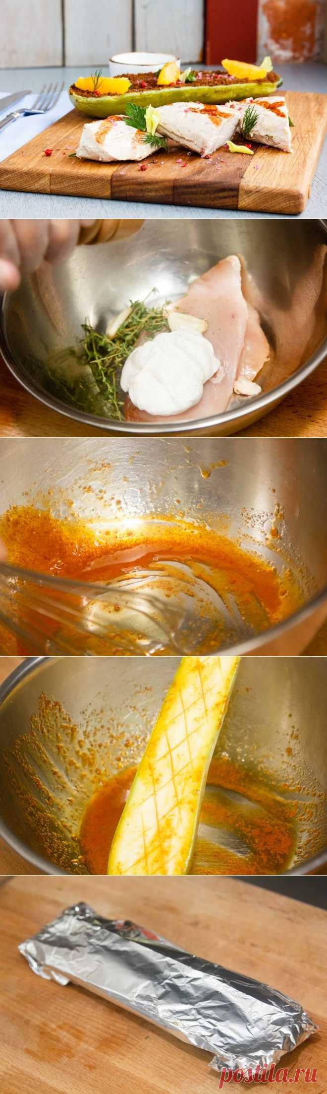 Сезонный рецепт: филе индейки с кабачком и соусом дзадзики — Вкусные рецепты