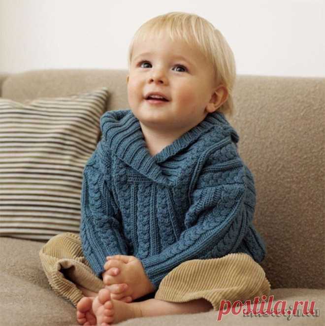 Нарядный пуловер с косами для мальчика (Вязание спицами) — Журнал Вдохновение Рукодельницы