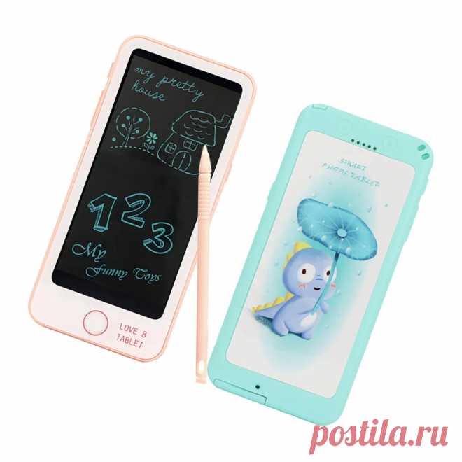 6 inch phone shape lcd writing tablet drawing electronic writing pads for office blackboard educational toys supplies Sale - Banggood.com