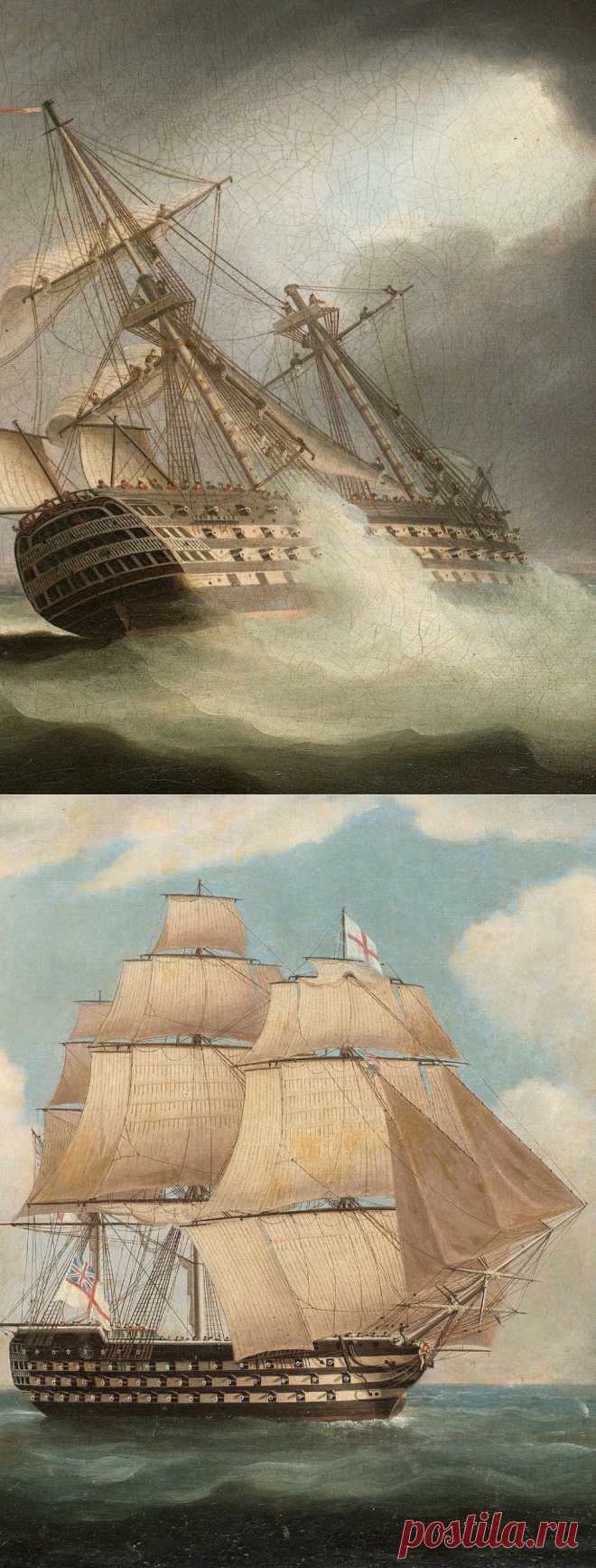 HMS «победа» в полном паруса и грозы: две картины Томаса Buttersworth, подробности.