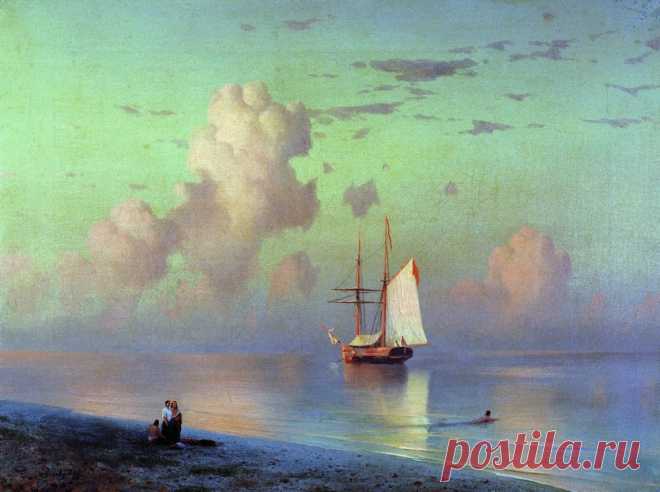 Sunset.  Ivan Aivazovsky.  Original Title: Закат. 
Date: 1866  |  Ivan Aivazovsky - 578 artworks - WikiArt.org