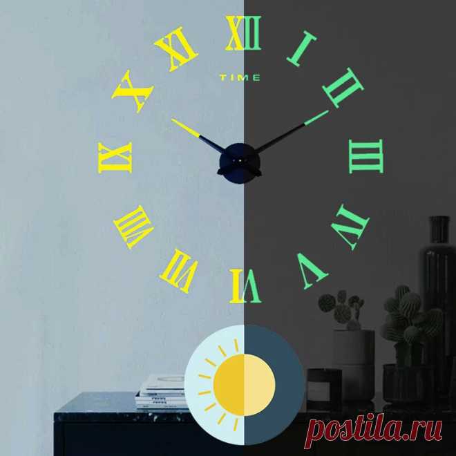 27/37/47 inch Roman Numeral DIY Luminous Wall Clock Acrylic Wall Clock 3D Free P - US$6.35