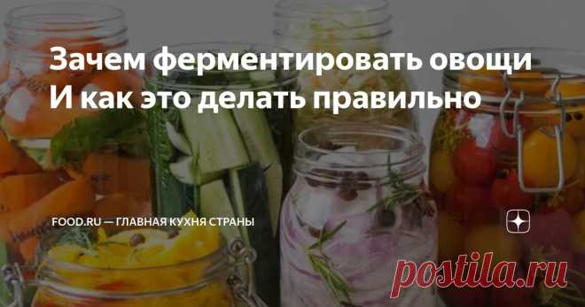 Зачем ферментировать овощи И как это делать правильно Статья автора «Food.