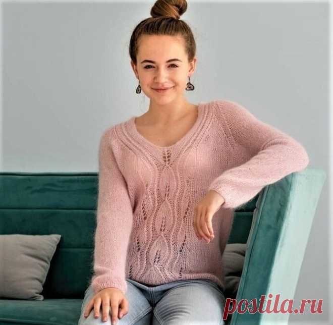 Легкий, нежный пуловер из мохера (Вязание спицами) — Журнал Вдохновение Рукодельницы