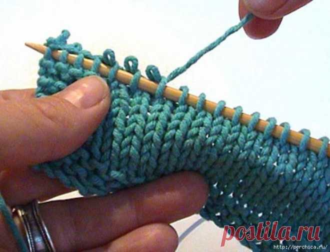 Как укоротить и набрать петли на вязаном полотне - 2 способа.